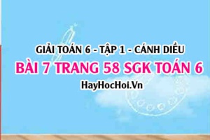 Giải bài 7 trang 58 Toán 6 Tập 1 SGK Cánh Diều